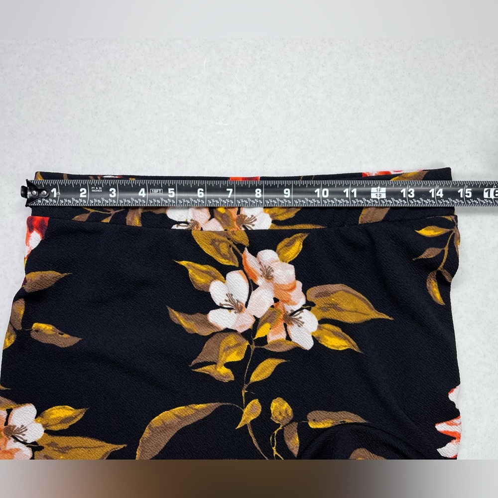 Touch Me Black Floral Skirt with High-Low Ruffle Hem. Size Large. - Picture 7 of 9